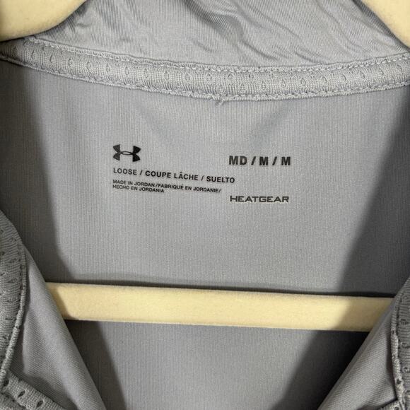 Under Armour Jacket Womens Medium Gray Heat Gear Loose Track Warm Up Pockets - Picture 6 of 13